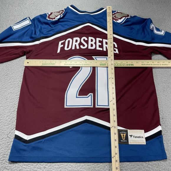 Colorado Avalanche Jersey Mens Large Red NHL Hockey Fanatics Forsberg 21 - Picture 11 of 14